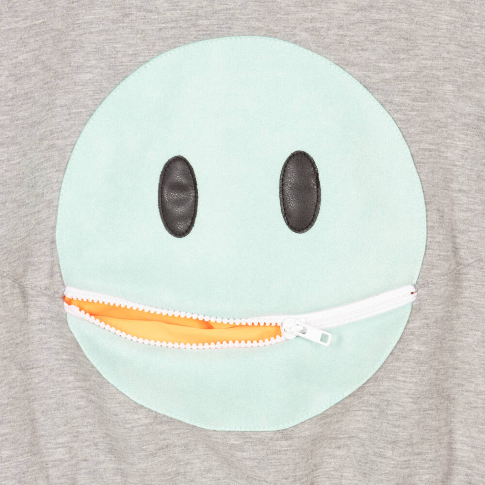 Wauw Capow-Серая хлопковая худи на молнии | Childrensalon Outlet