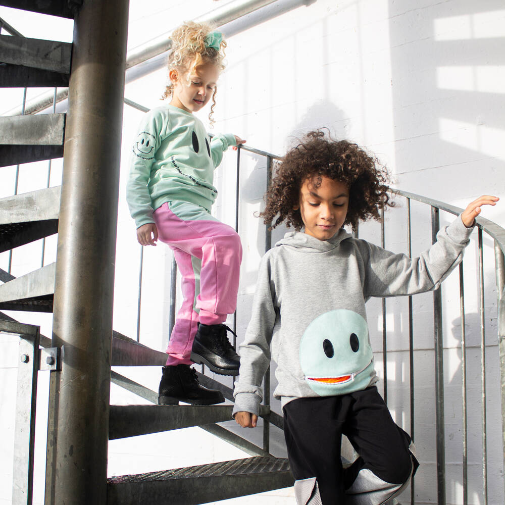 Wauw Capow-Серая хлопковая худи на молнии | Childrensalon Outlet