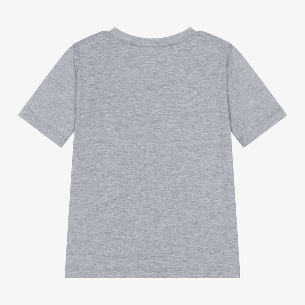 Wauw Capow-تيشيرت قطن عضوي جيرسي لون رمادي مونس | Childrensalon Outlet