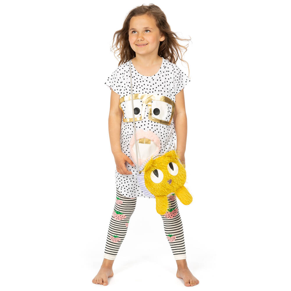 Wauw Capow-Ivory & Black Striped Leggings | Childrensalon Outlet