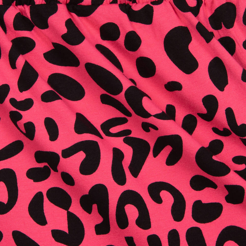 Wauw Capow-Pink Leopard Viscose Dress | Childrensalon Outlet