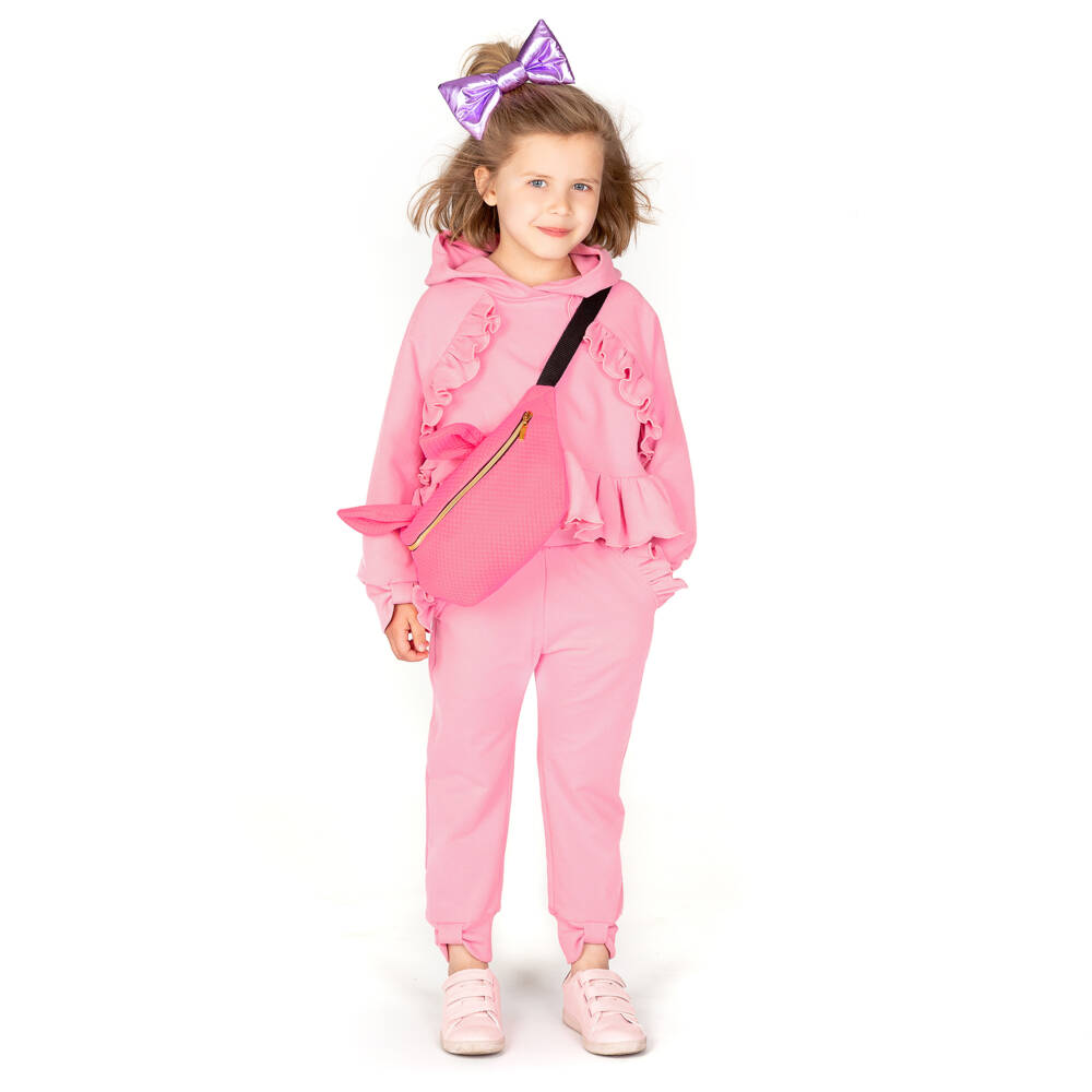 Wauw Capow-Pink Organic Cotton Joggers | Childrensalon Outlet
