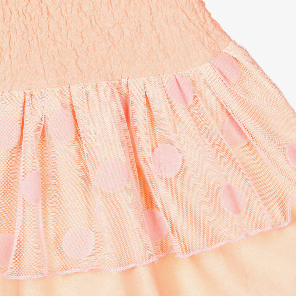 Wauw Capow-Pink Ruched Ruffle Dress | Childrensalon Outlet