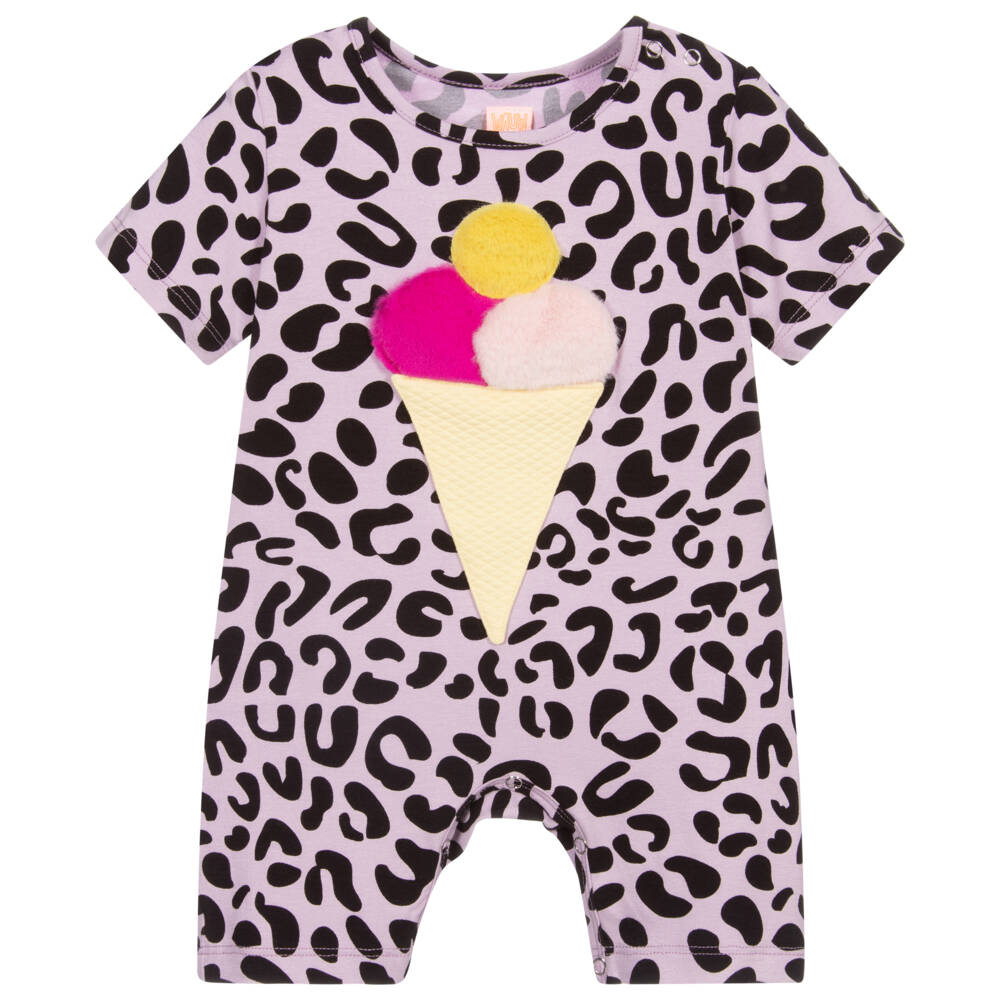 Wauw Capow-Purple Leopard Viscose Shortie | Childrensalon Outlet