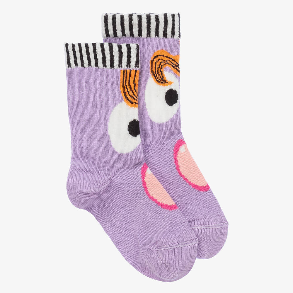 Wauw Capow - Purple Organic Cotton Socks | Childrensalon