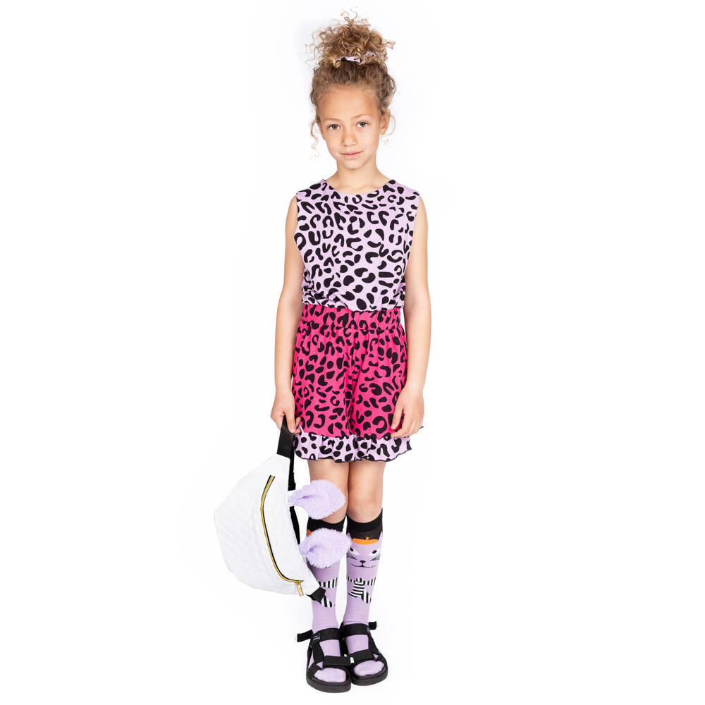Wauw Capow-Фиолетово-розовый комбинезон с леопардовым принтом | Childrensalon Outlet