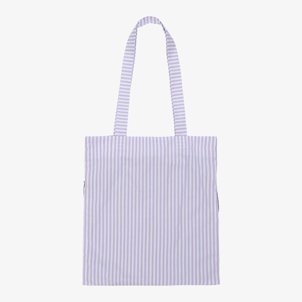 Wauw Capow-Purple Stripe Tote Bag (39cm) | Childrensalon Outlet