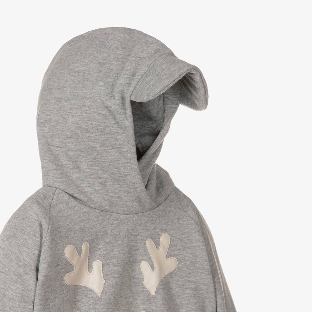 Wauw Capow-Young Gentleman's Grey Reindeer Sweatshirt | Childrensalon Outlet