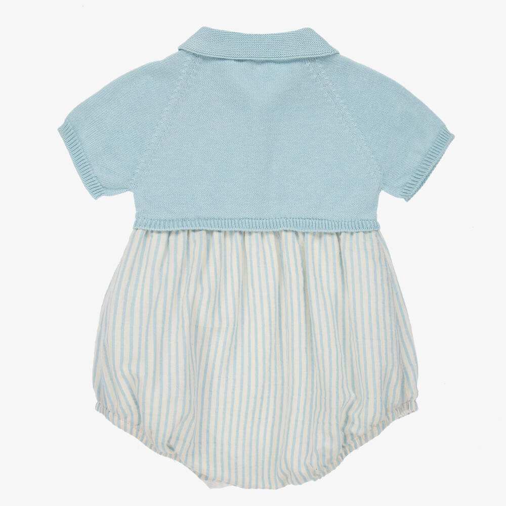 Wedoble-Baby Boys Blue Cotton Shortie | Childrensalon Outlet