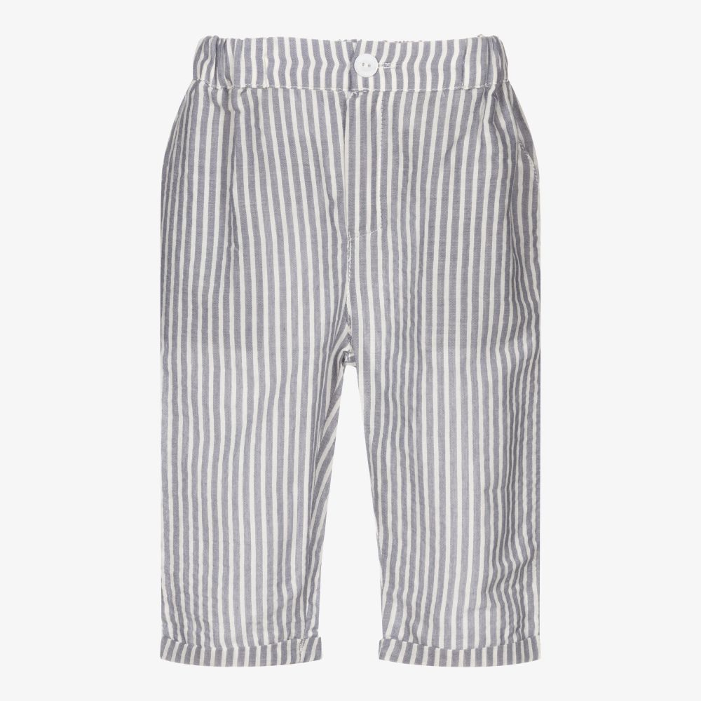 Wedoble - Baby Boys Blue Stripe Trousers | Childrensalon