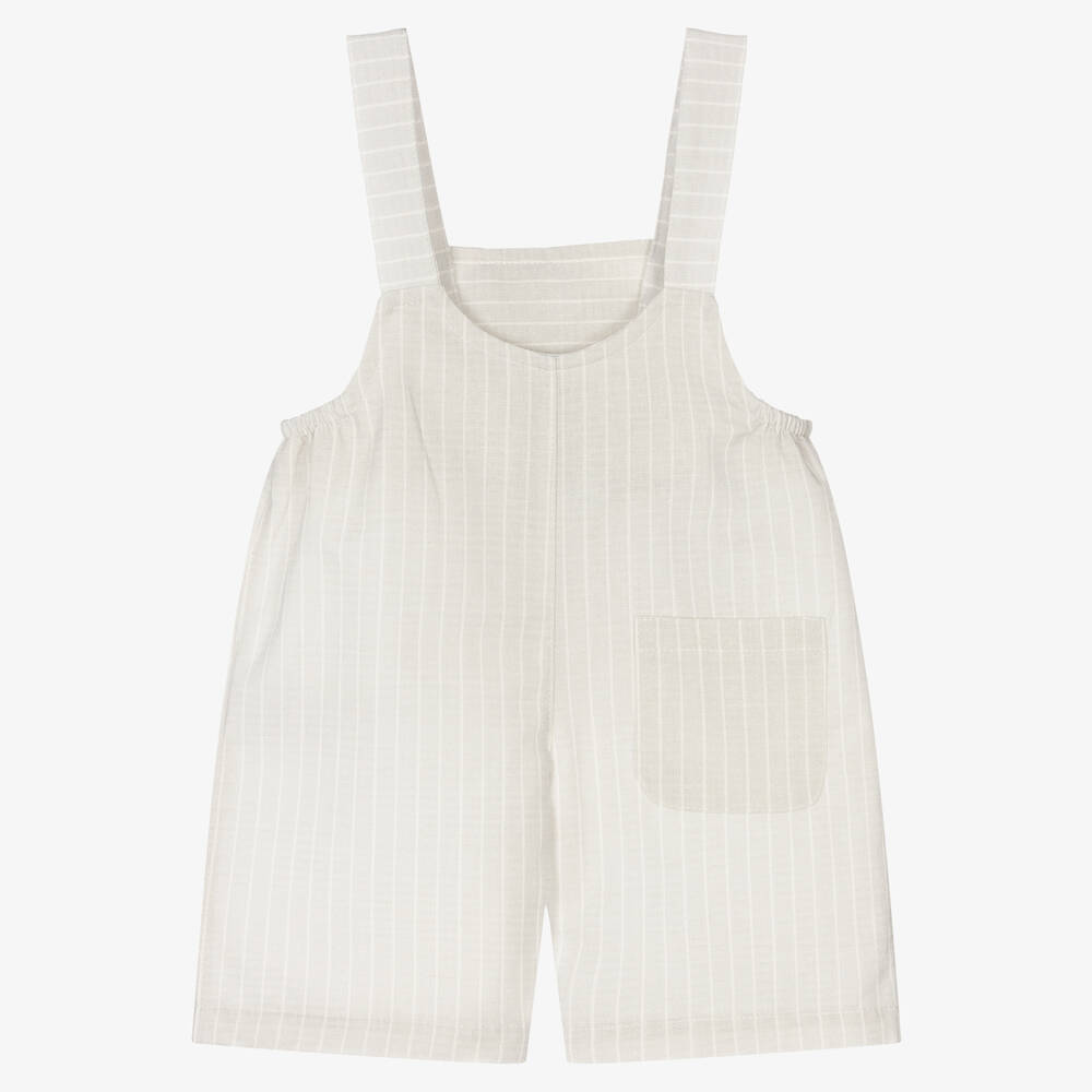 Wedoble-Baby Boys Grey Dungaree Shorts | Childrensalon Outlet
