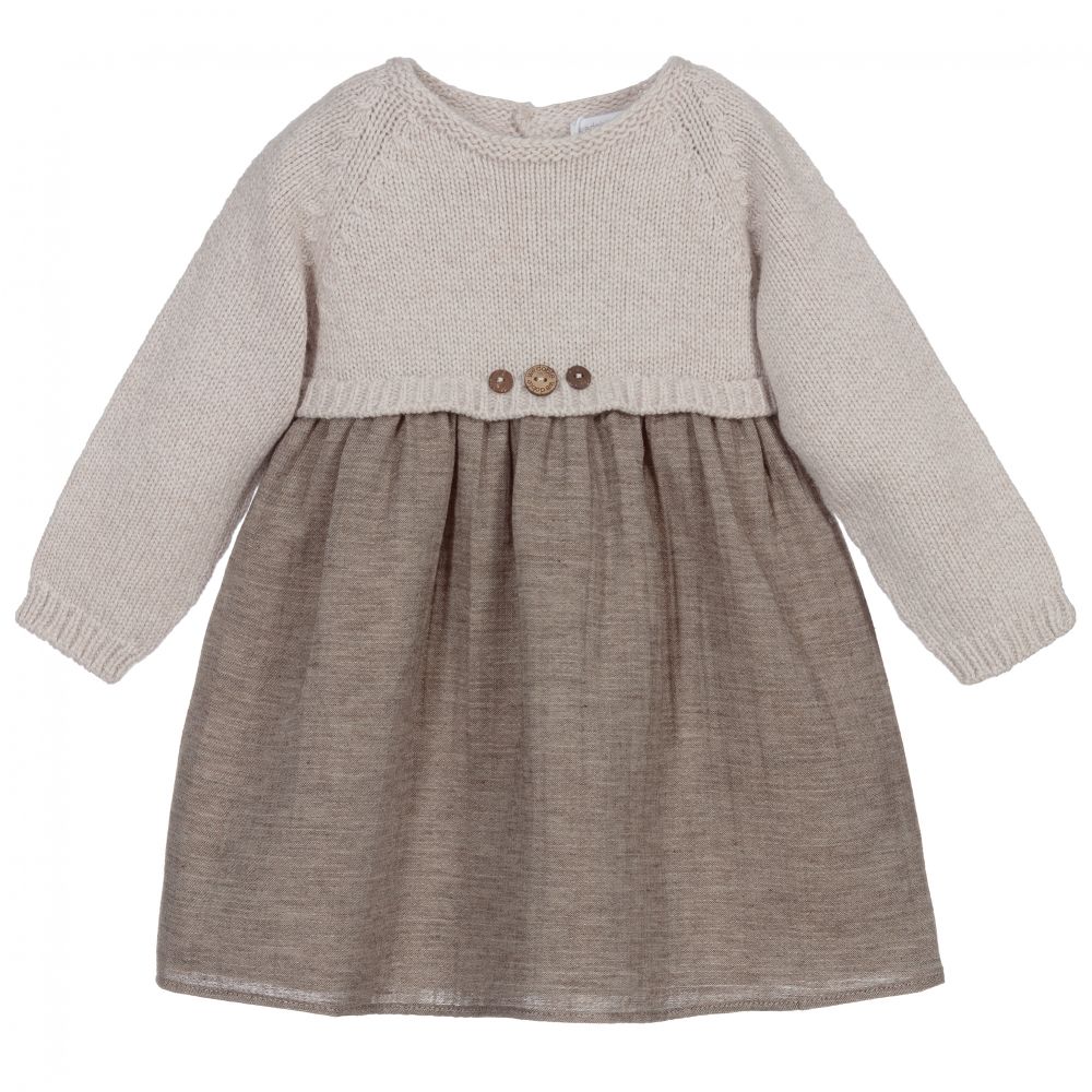 Wedoble - Baby Girls Beige Cotton Dress | Childrensalon Outlet