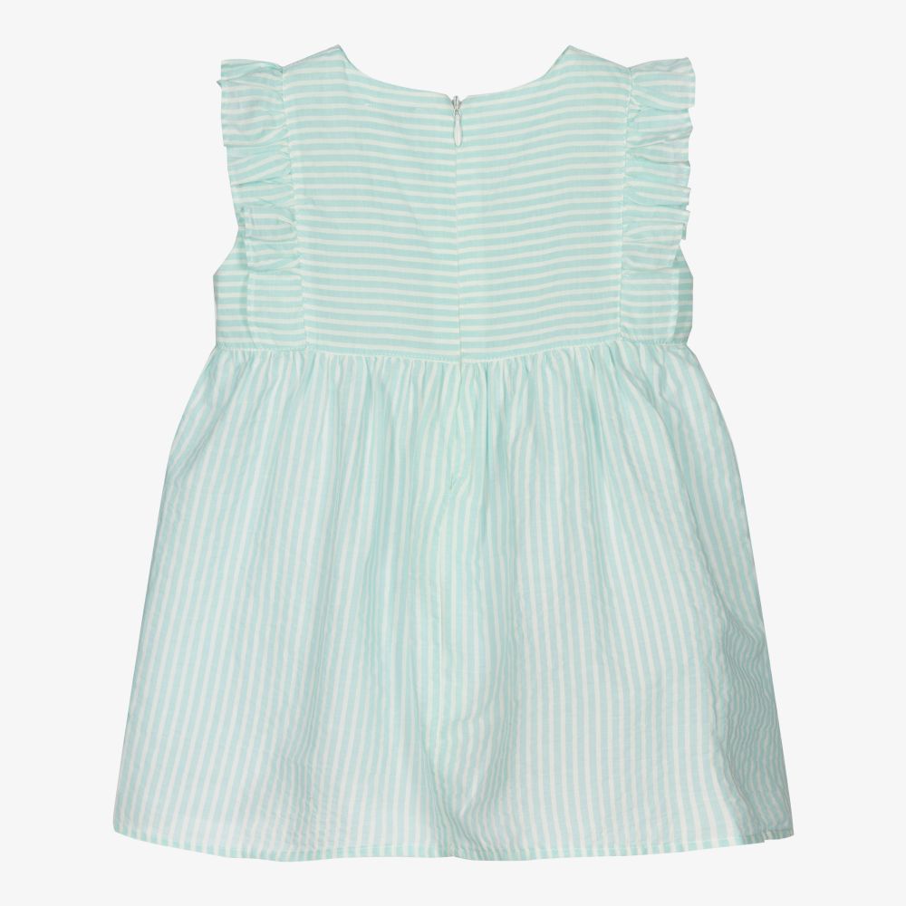 Wedoble-Baby Girls Green Cotton Dress | Childrensalon Outlet
