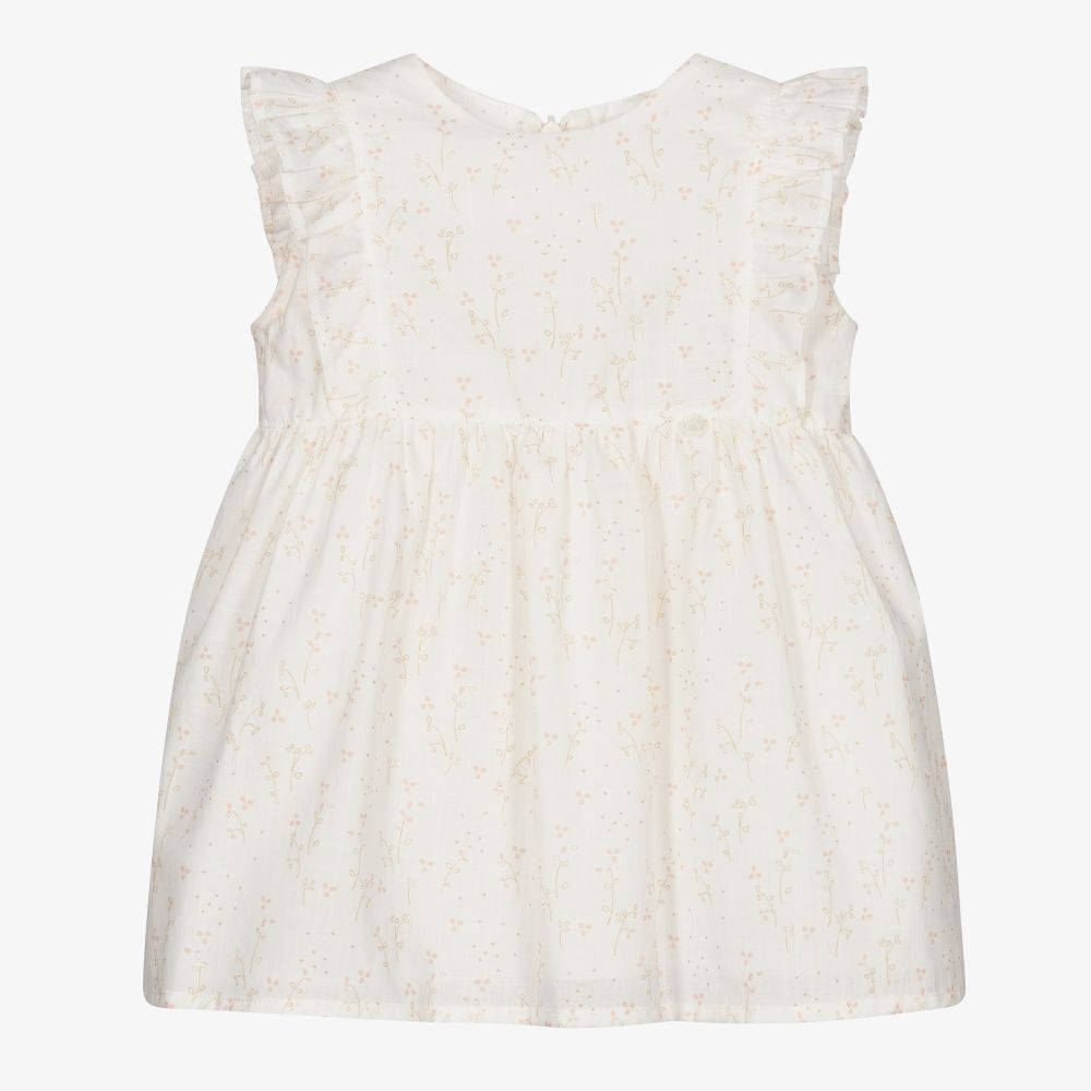Wedoble - Baby Girls Ivory Cotton Dress | Childrensalon