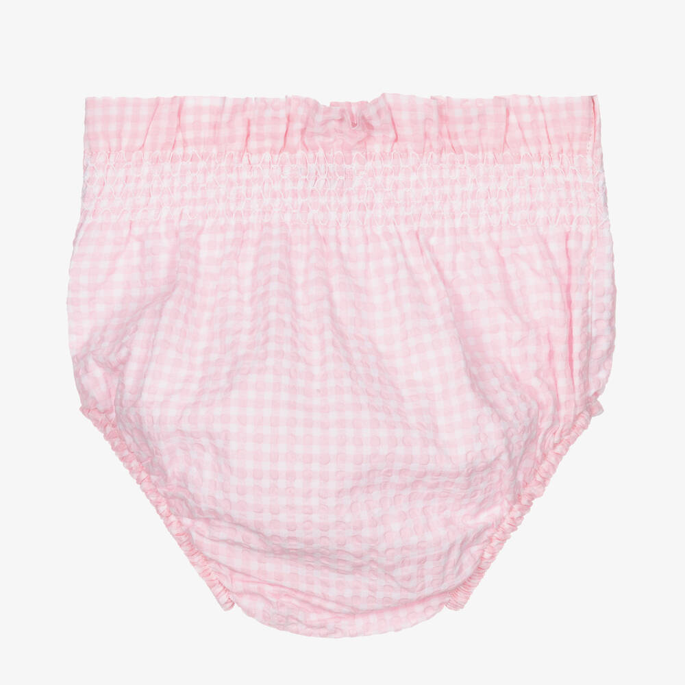 Wedoble-Baby Girls Pink Cotton Bloomer Shorts | Childrensalon Outlet