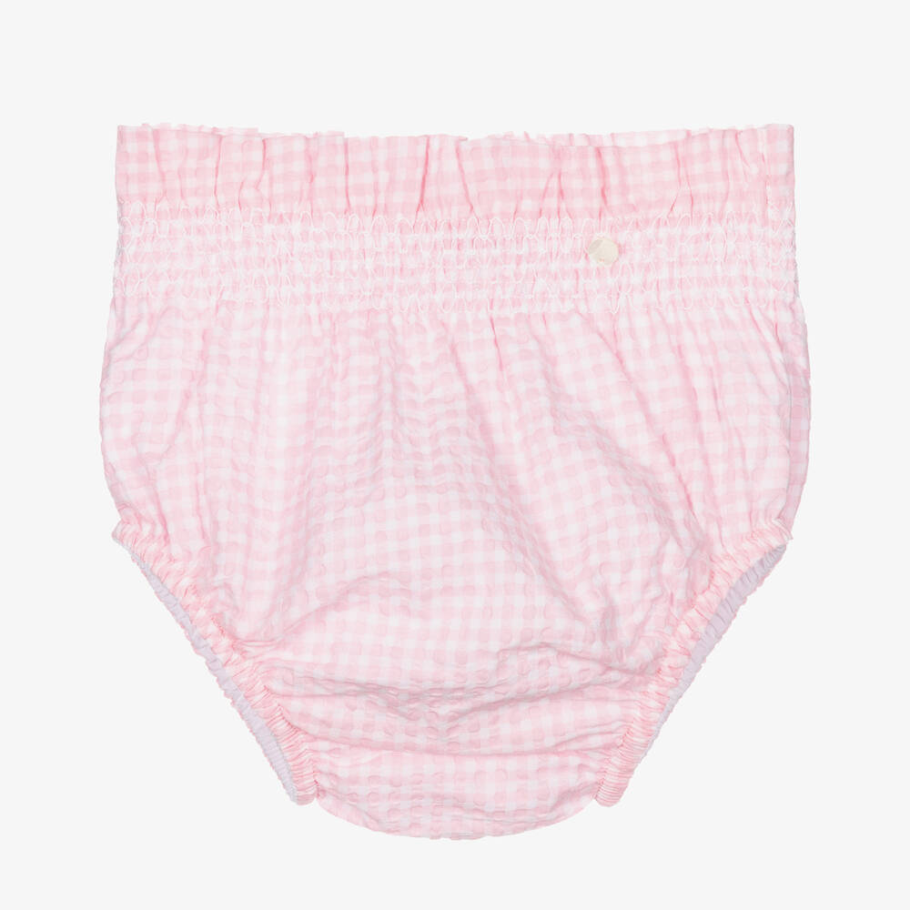 Wedoble - Baby Girls Pink Cotton Bloomer Shorts | Childrensalon
