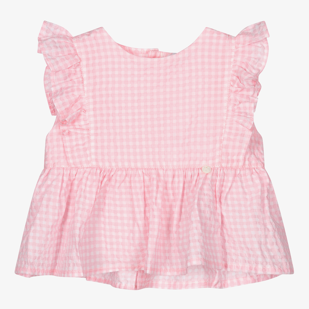 Wedoble - Baby Girls Pink Cotton Blouse | Childrensalon