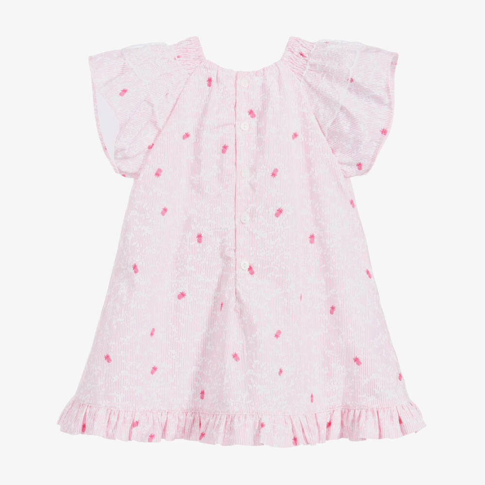 Wedoble-Baby Girls Pink Cotton Dress | Childrensalon Outlet
