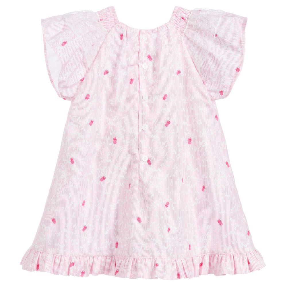 Wedoble-Baby Girls Pink Cotton Dress | Childrensalon Outlet