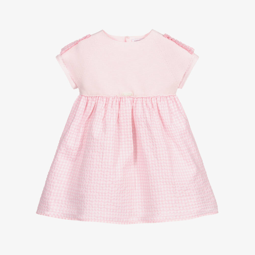 Wedoble-Baby Girls Pink Cotton Dress | Childrensalon Outlet