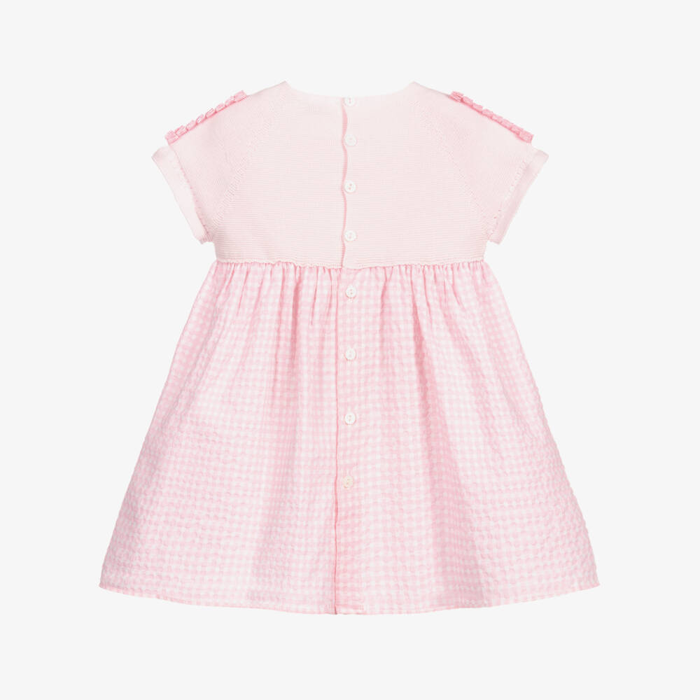 Wedoble-Baby Girls Pink Cotton Dress | Childrensalon Outlet