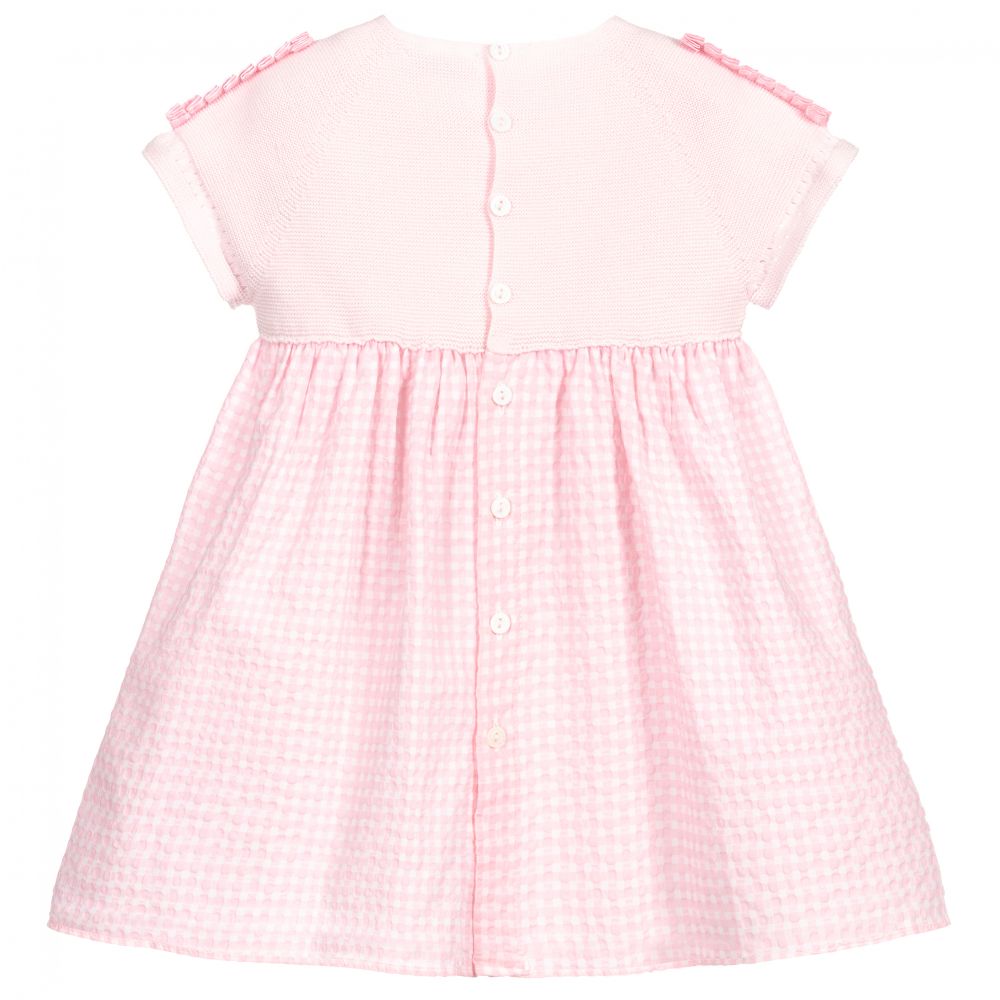 Wedoble-Baby Girls Pink Cotton Dress | Childrensalon Outlet