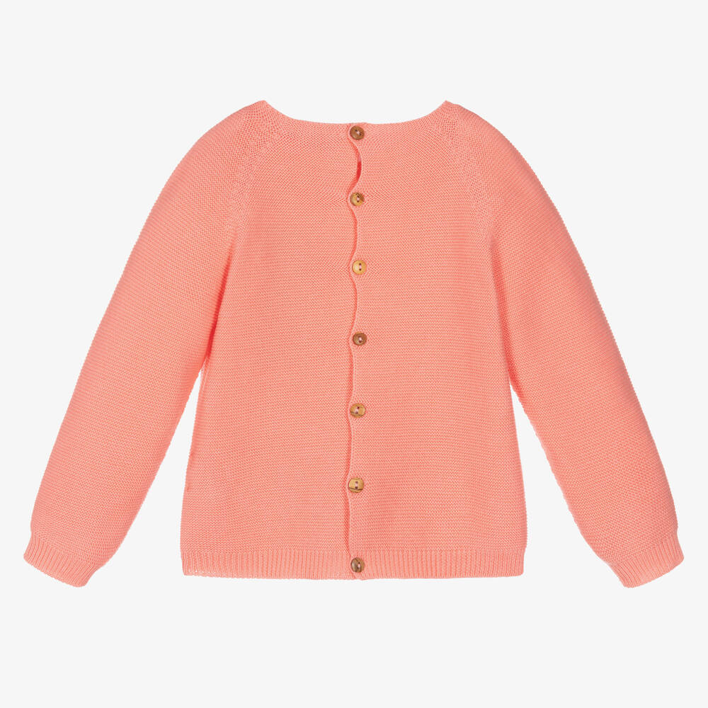 Wedoble-Baby Girls Pink Cotton Knit Jumper | Childrensalon Outlet