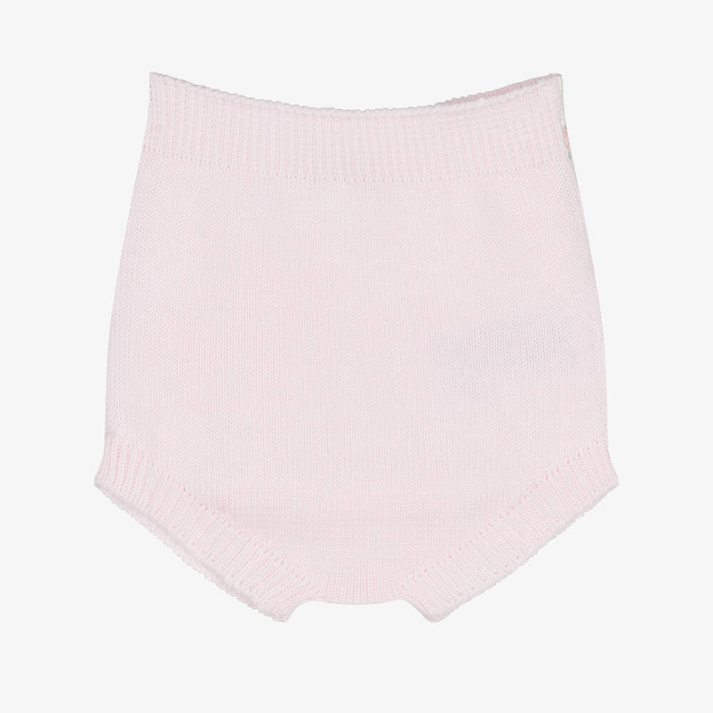 Wedoble - Baby Girls Pink Cotton Knit Shorts | Childrensalon