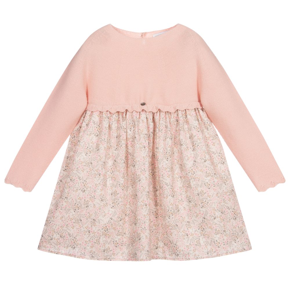 Wedoble - Robe rose en coton et en laine Bébé | Childrensalon