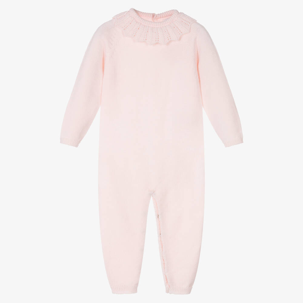 Wedoble - Baby Girls Pink Wool Knit Romper | Childrensalon