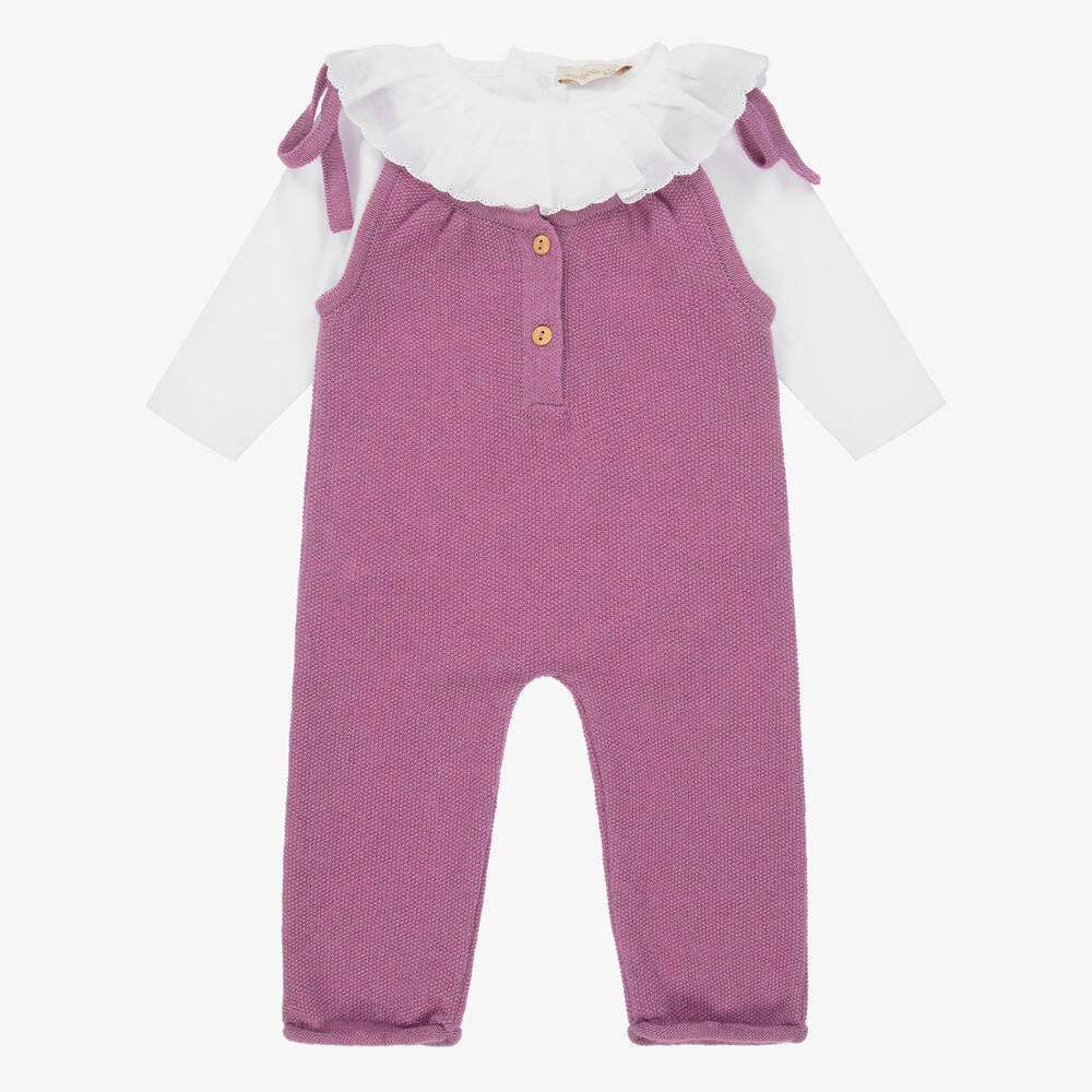 Wedoble - Ensemble salopette violet bébé | Childrensalon