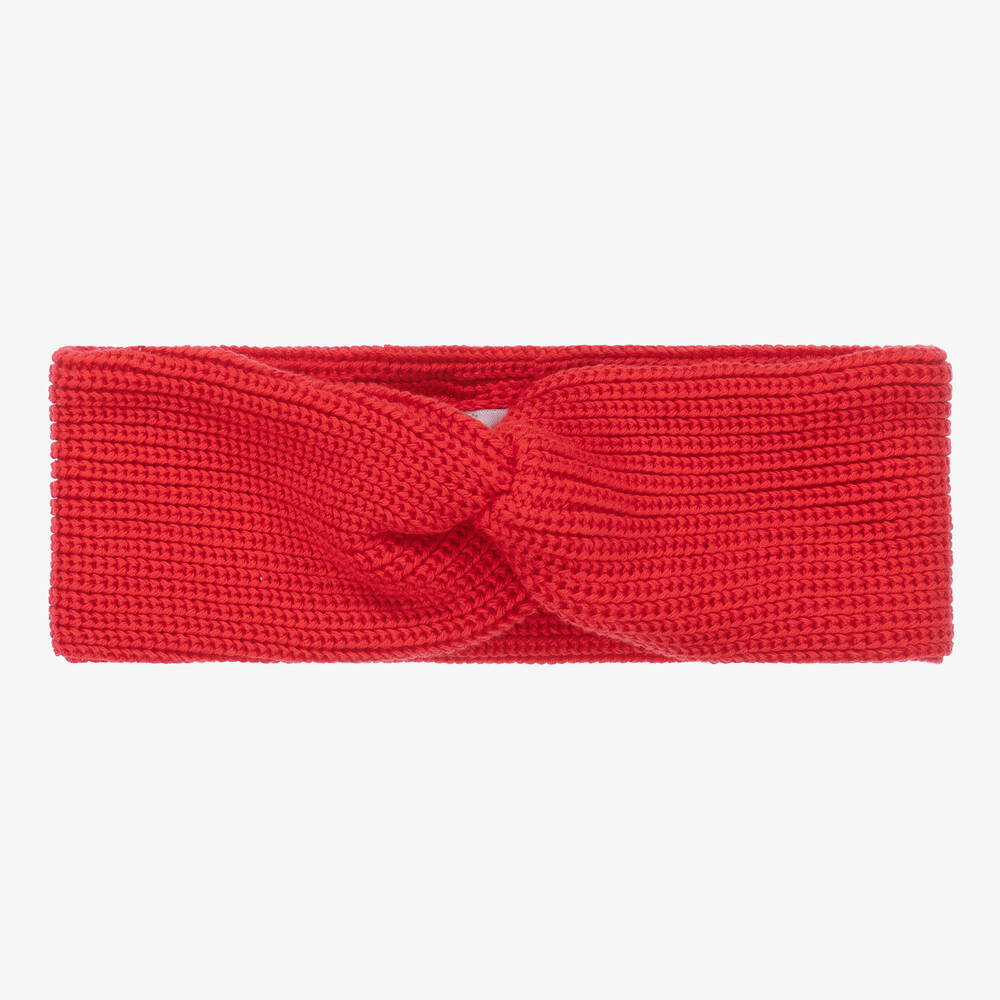 Wedoble-Baby Girls Red Cotton Knit Headband | Childrensalon Outlet