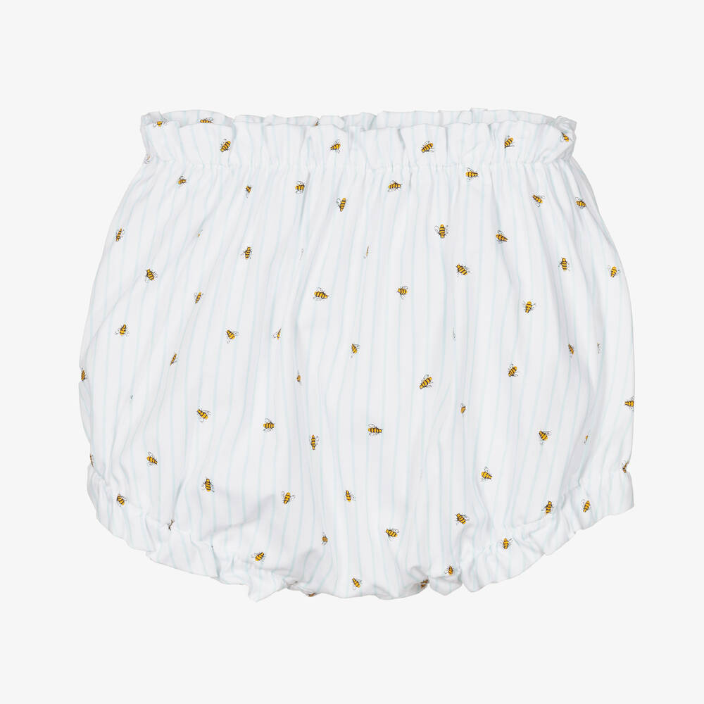 Wedoble - Baby Girls White Cotton Bloomer Shorts | Childrensalon