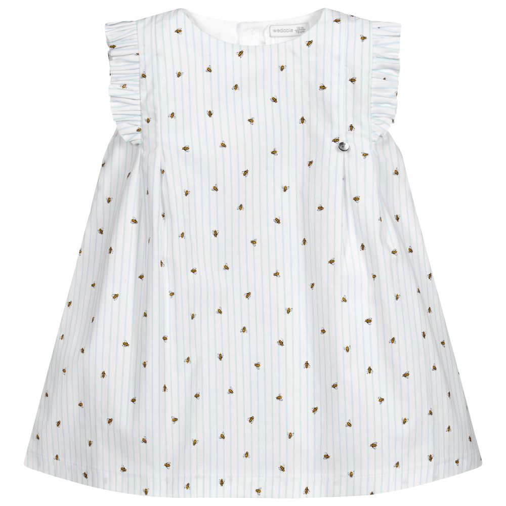 Wedoble-Baby Girls White Cotton Dress | Childrensalon Outlet