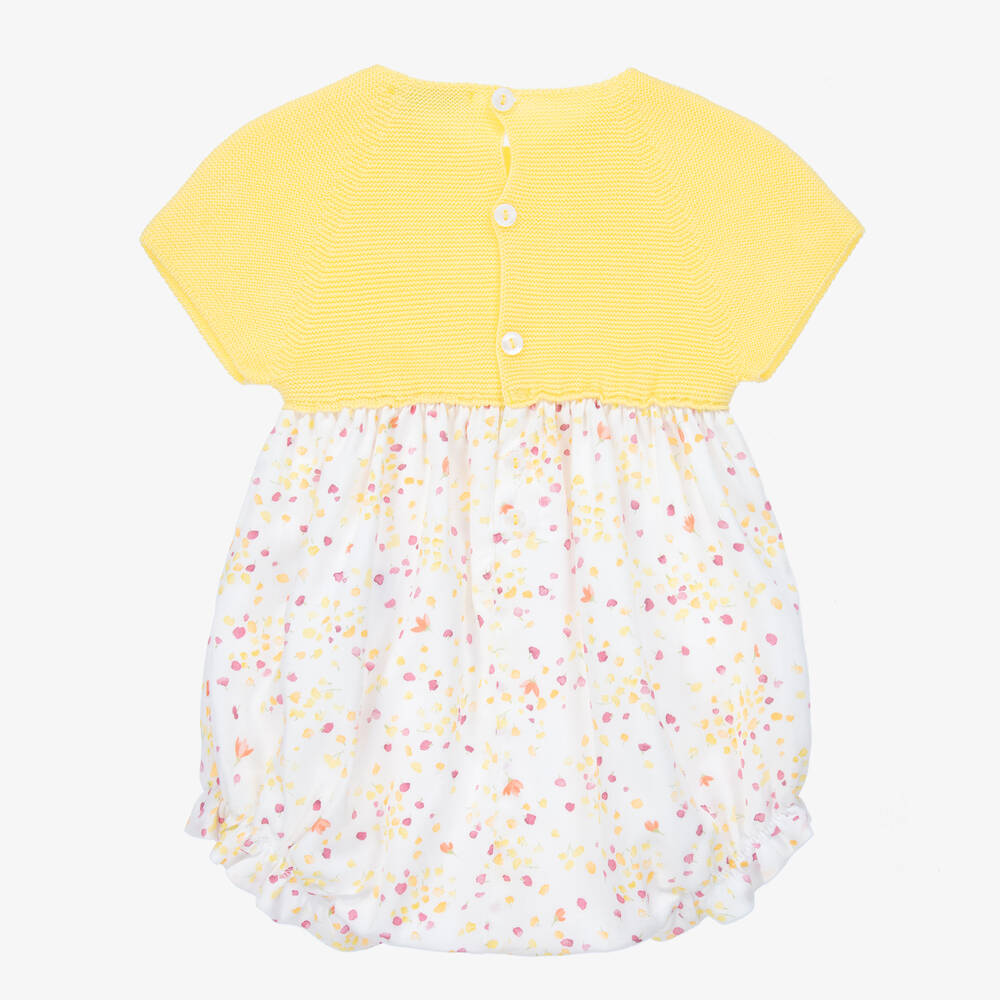 Wedoble-Baby Girls Yellow Cotton Shortie | Childrensalon Outlet