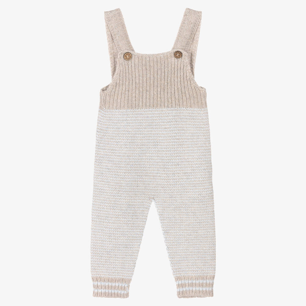 Wedoble - Beige Knitted Dungarees | Childrensalon