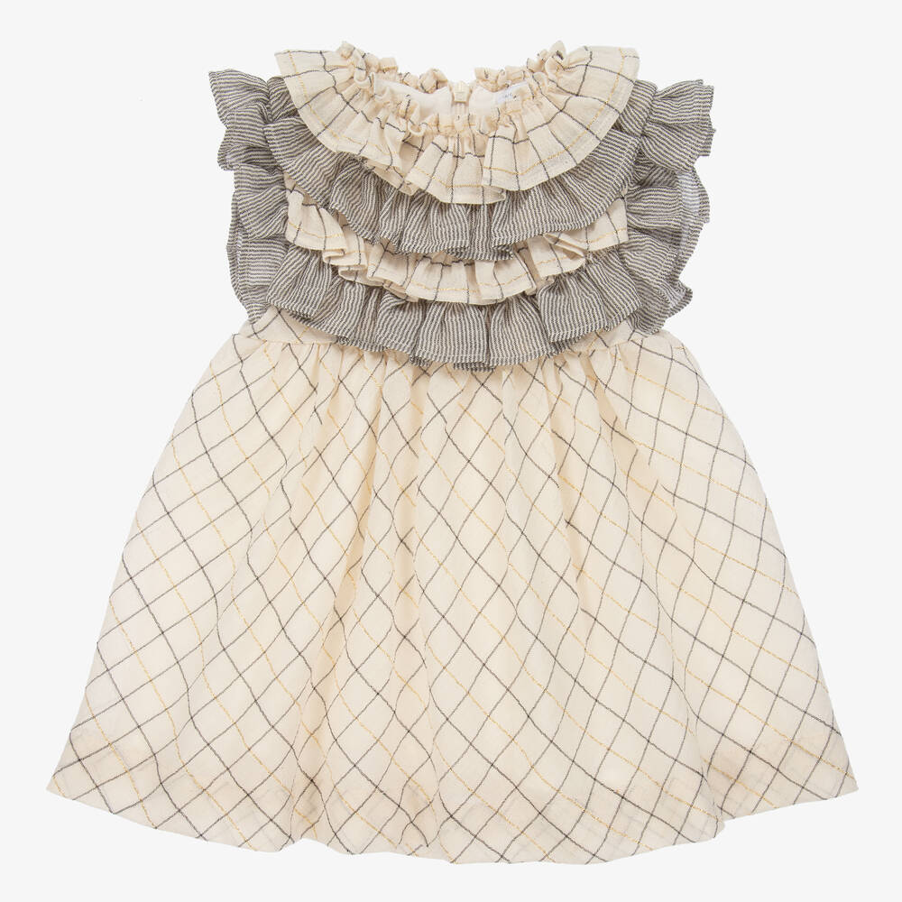 Wedoble-Beige Organic Cotton Dress | Childrensalon Outlet