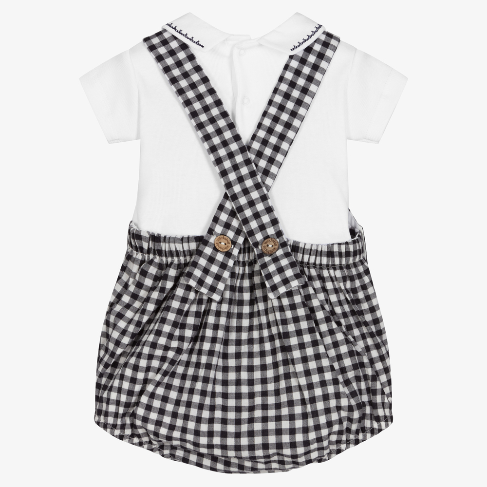 Wedoble-Боди и черный полукомбинезон в мелкую клетку | Childrensalon Outlet