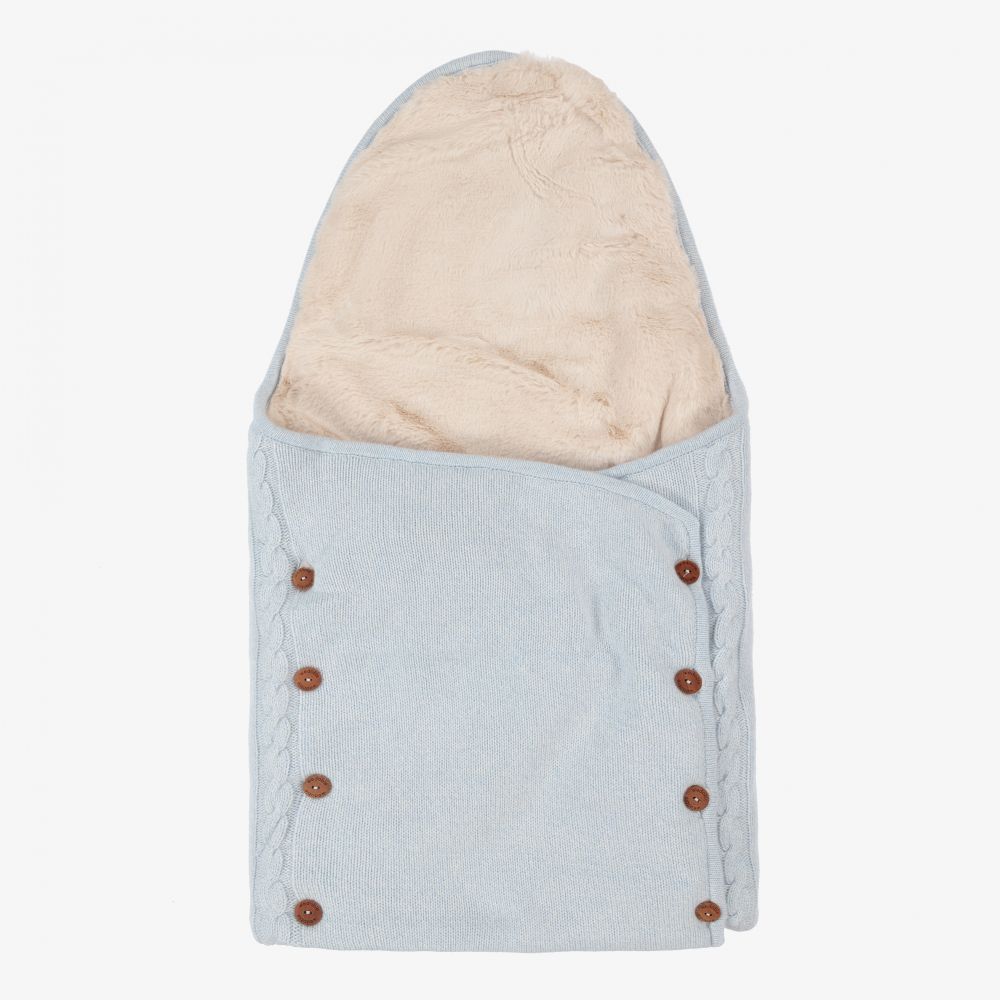 Wedoble-Blue Knit Baby Nest (87cm) | Childrensalon Outlet