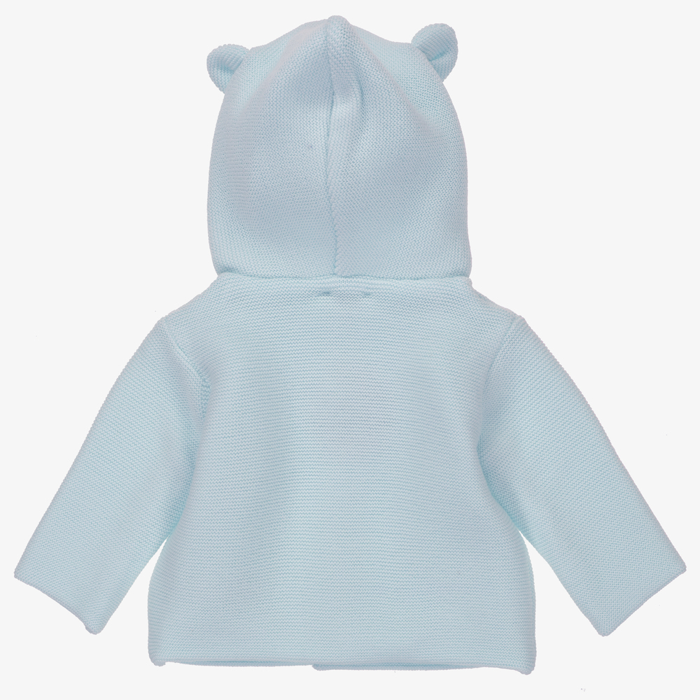 Wedoble-Blue Knitted Wool Cardigan | Childrensalon Outlet