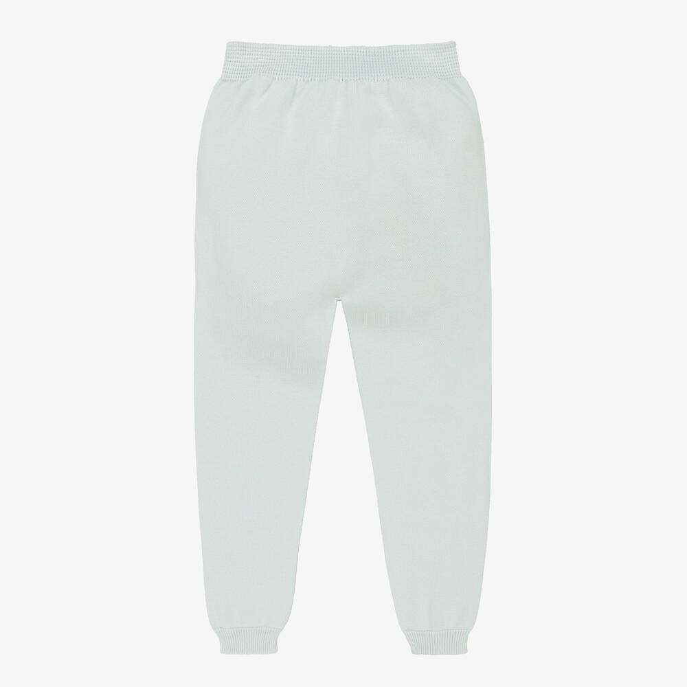 Wedoble - Blue Organic Cotton Knit Trousers | Childrensalon