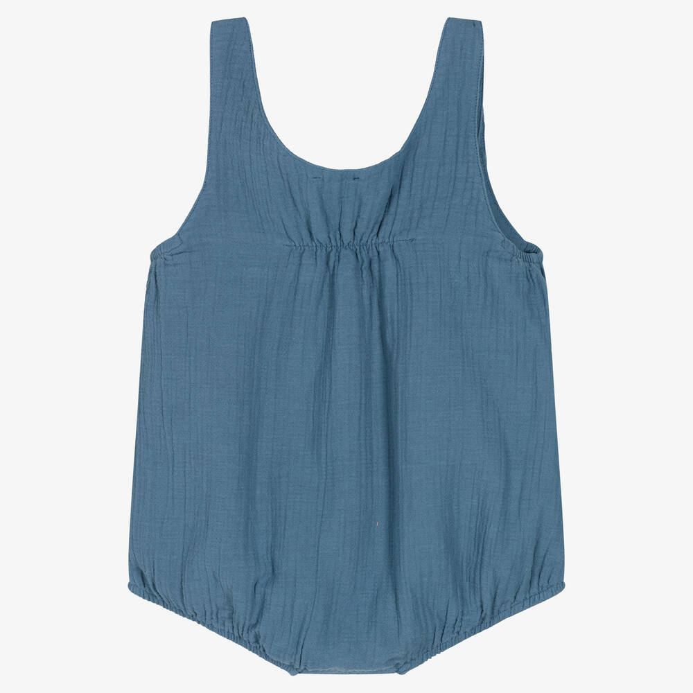 Wedoble-Blue Organic Cotton Shortie | Childrensalon Outlet