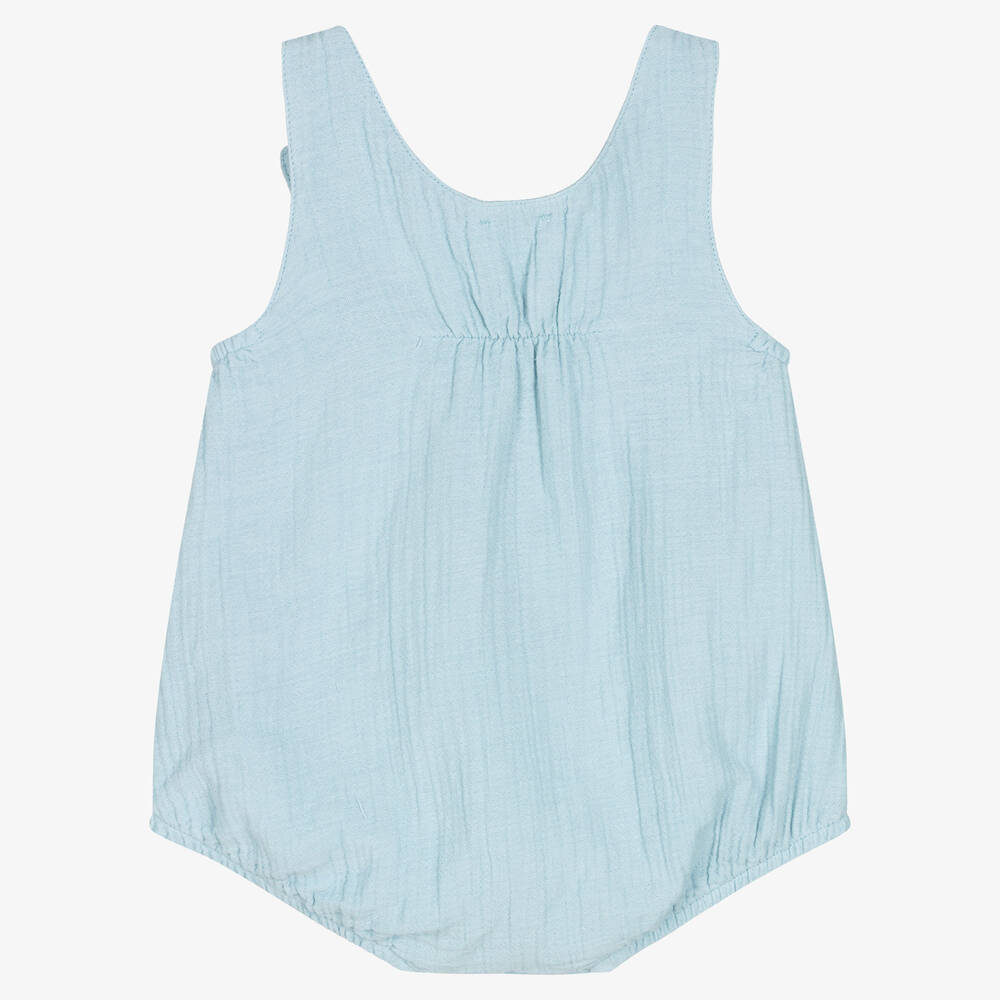 Wedoble-Blue Organic Cotton Shortie | Childrensalon Outlet