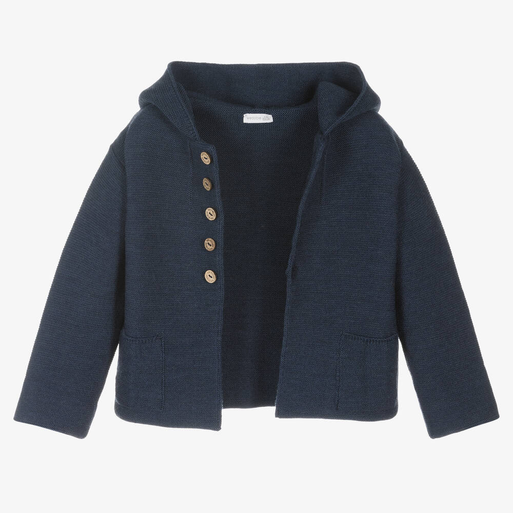 Wedoble-Boys Blue Hooded Cardian | Childrensalon Outlet