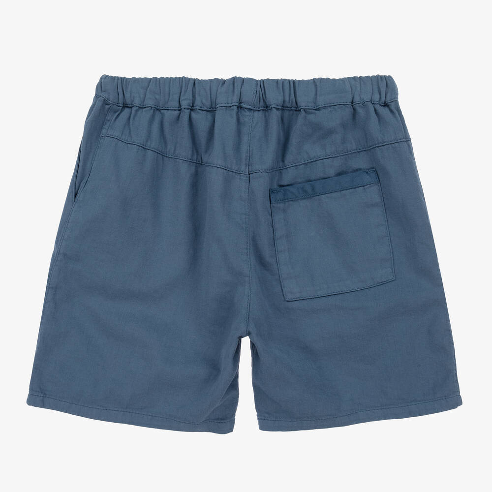 Wedoble-Boys Blue Organic Cotton Shorts | Childrensalon Outlet