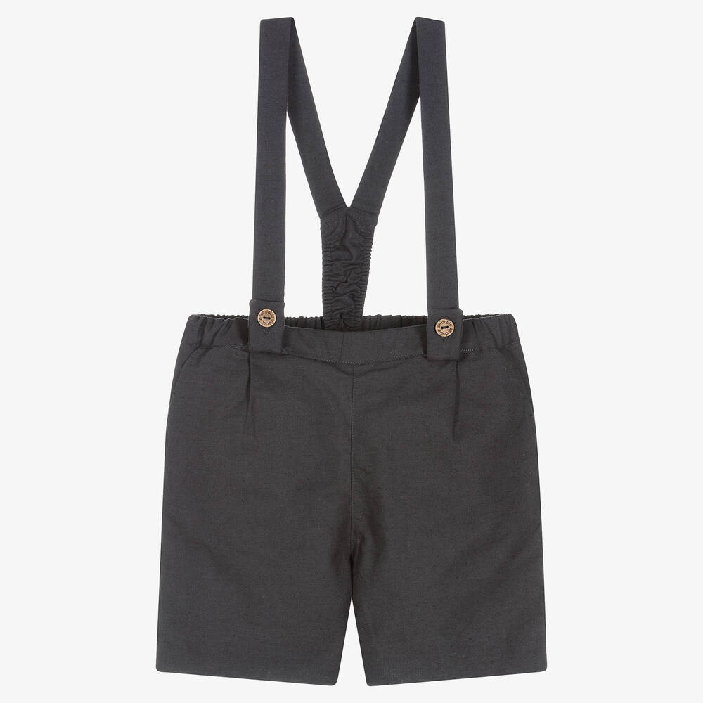 Wedoble - Boys Grey Cotton & Linen Shorts | Childrensalon