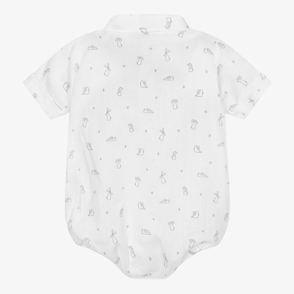 Wedoble-Boys White Cotton Bodysuit | Childrensalon Outlet