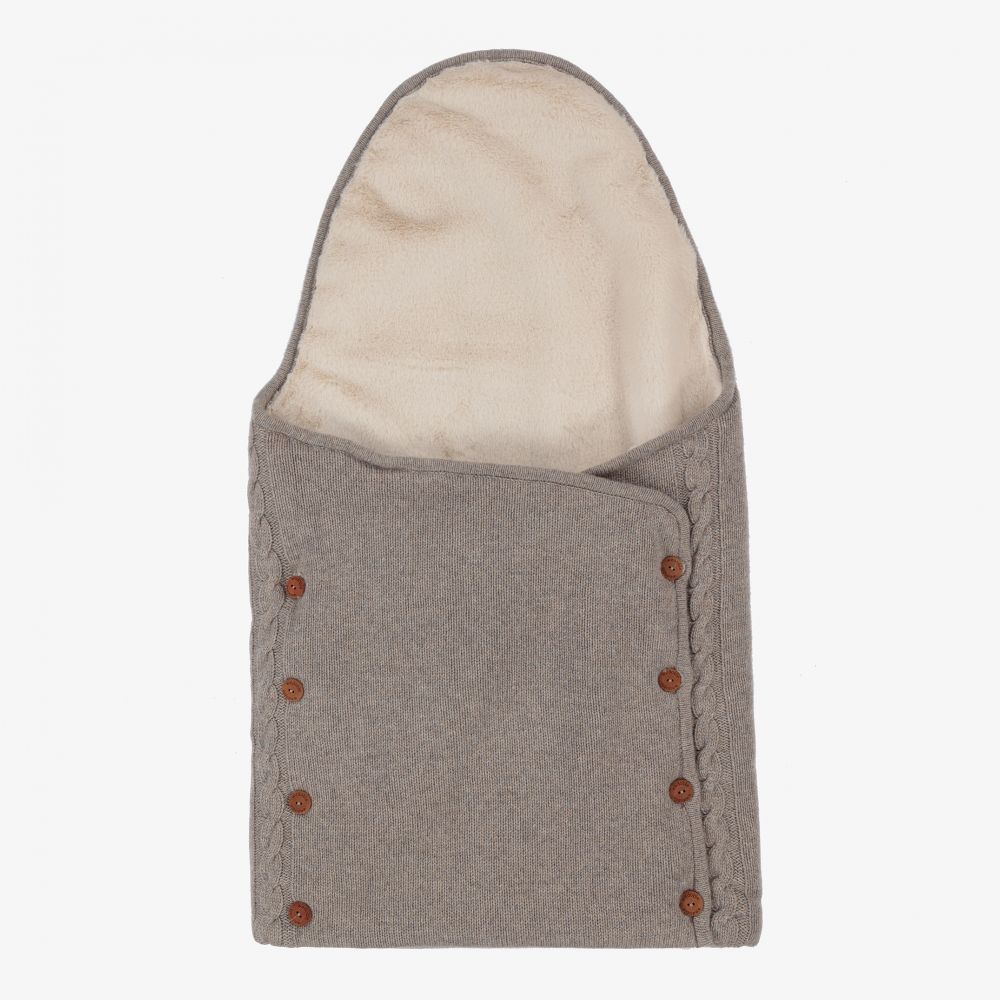 Wedoble-Brown Knit Baby Nest (87cm) | Childrensalon Outlet