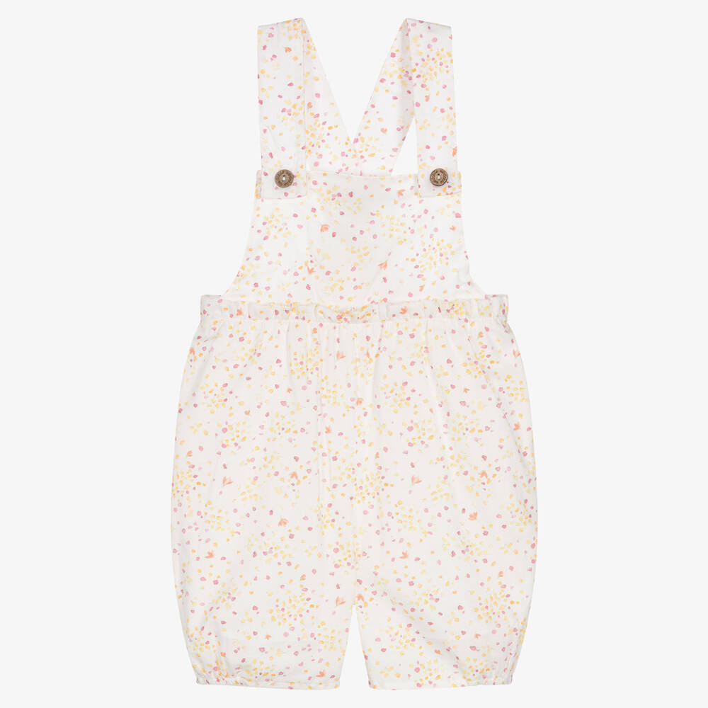 Wedoble - Girls Floral Print Cotton Dungaree Shorts | Childrensalon