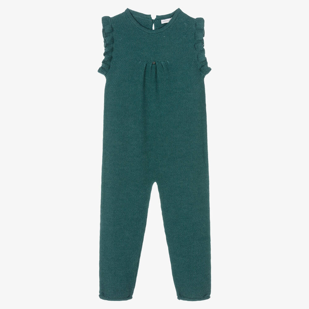 Wedoble - Girls Green Wool Jumpsuit | Childrensalon